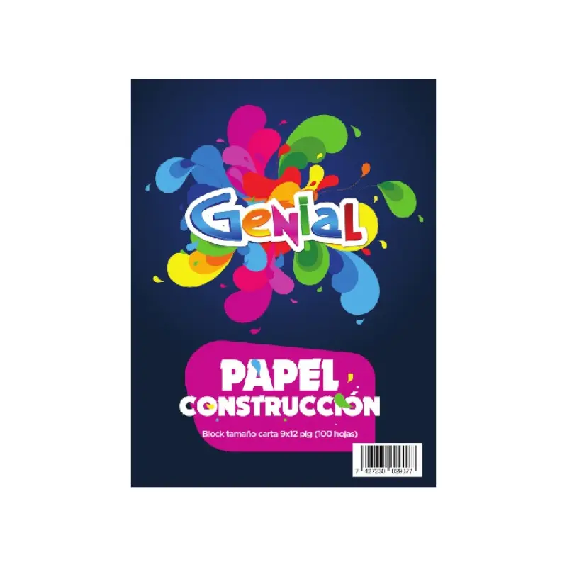 Block 9x12 Papel Construccion 100hjs Genial