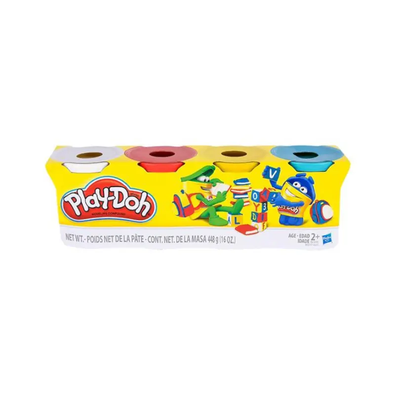 Plastilina Play Doh 4 Colores Clasicos Blanco/Rojo/Amarillo/Azul