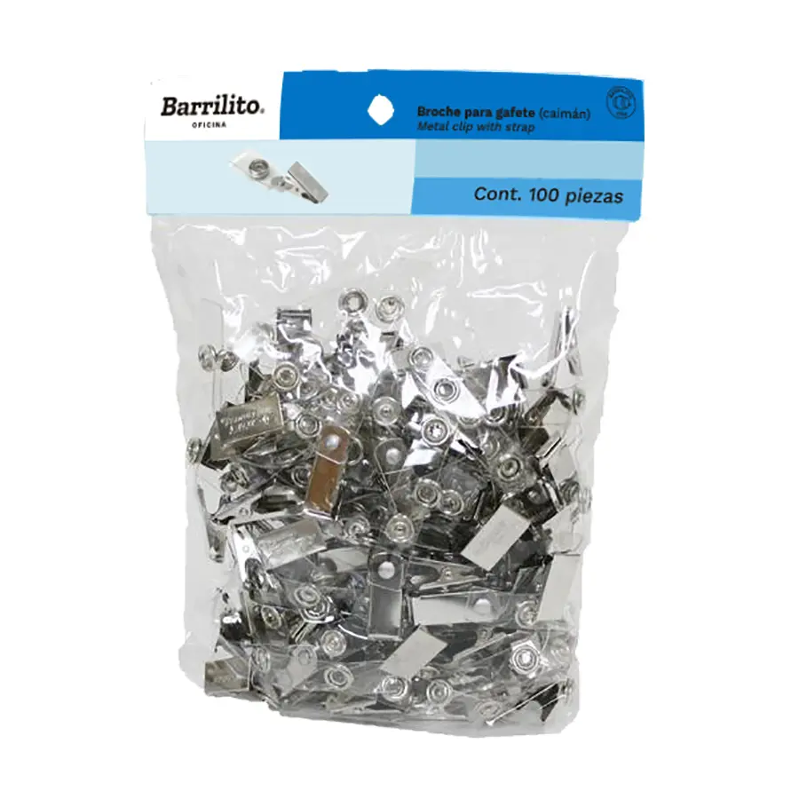 Clips Paquete100 Para Carnet Con Correa Barrilito