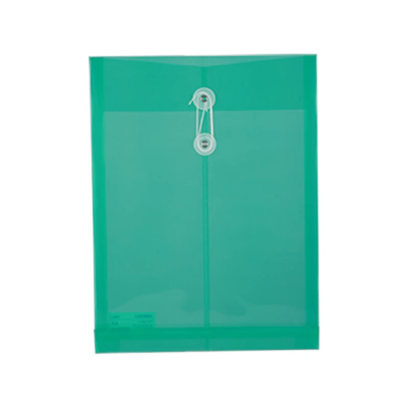 Sobre Plastico A4 Con Cordon Vertical Verde Deli