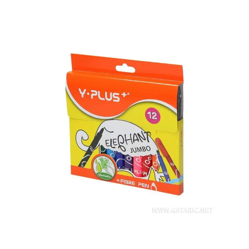 Marcador Escolar 12 Colores Y-Plus Jumbo Fp1711