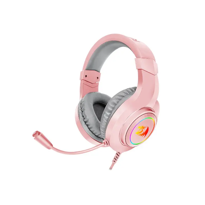 Audifono Redragon Gaming Hylas 3.5Mm Rosa Con Microfono Rgb H260P