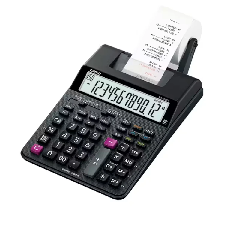 Calculadora Casio Hr-100Rc-Bk 12 Digitos Impresion en Cinta Negra Med