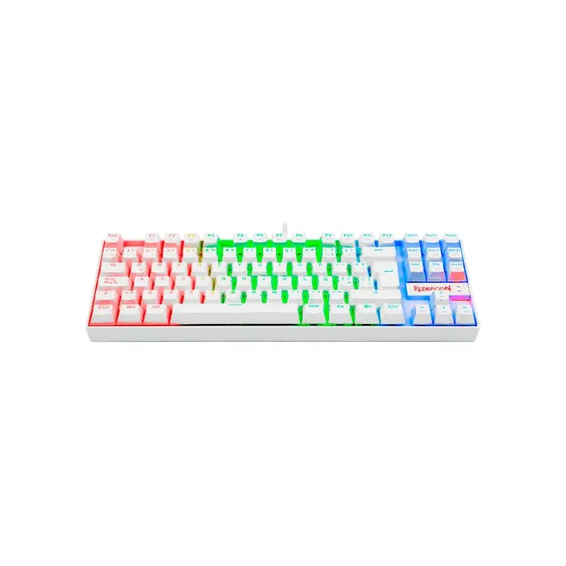 Teclado Redragon Gaming Kumara Usb Blanco Rainbow Tkl Switch Rojo K552 Mecanico