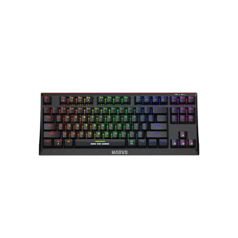 Teclado Marvo Gaming Usb Tipo-C Negro Rainbow Switch Azul Kg953 Mecanico Tkl  Anti-Ghosting