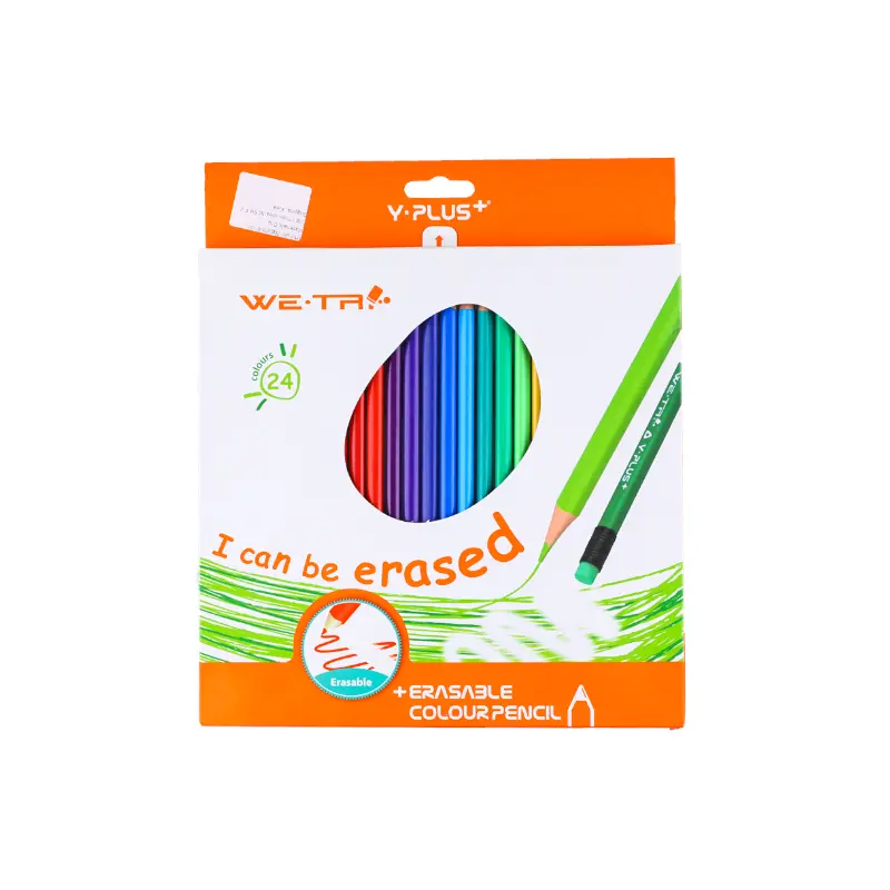 Lapiz de Color Largo 24 Colores Y-Plus Con Borrador We Trix