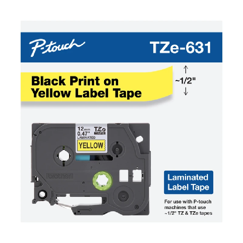 Cinta Brother Para Etiquetadora P-Touch Neg/Amar 12Mm