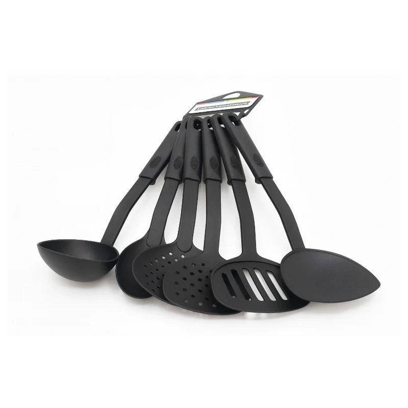 Utensilio Plastico Cucharon 6Pzs Neg