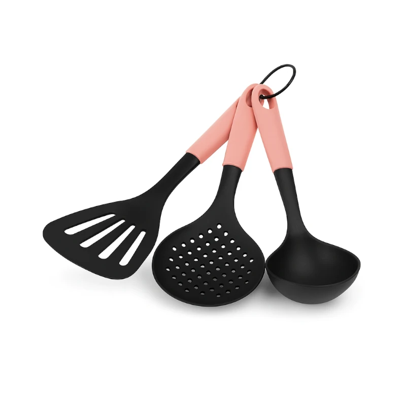 Utensilio Plastico Cucharon 3Pzs Rosa