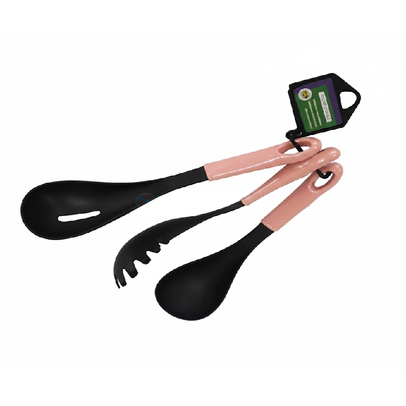 Utensilio Plastico Cucharon 3Pzs Rosa
