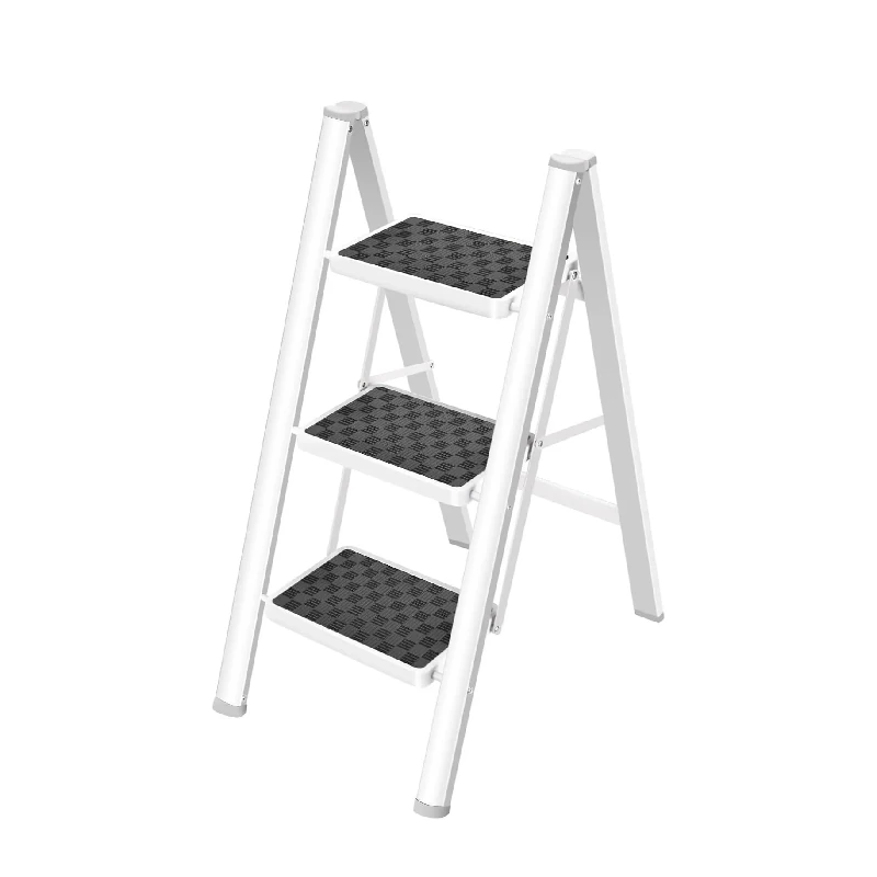 Escalera Metal Plegable 3 Peldaños Blan