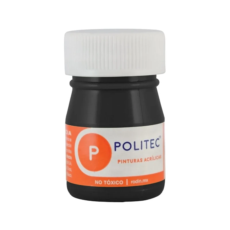Pintura Acrilica 20 Ml Negro Intenso Politec