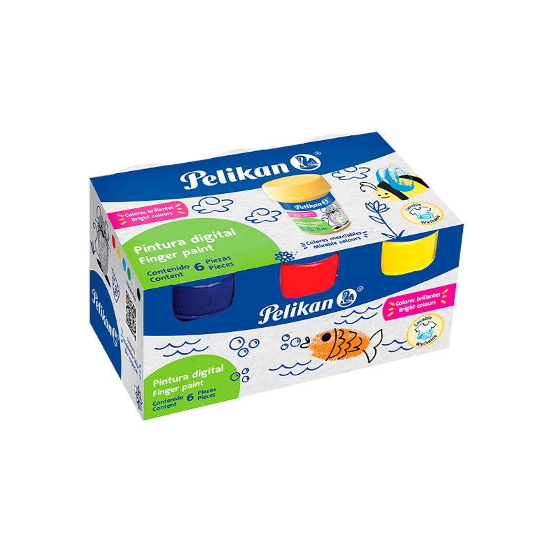 Pintura Digital de Dedo 6 Colores 25ml Pelikan