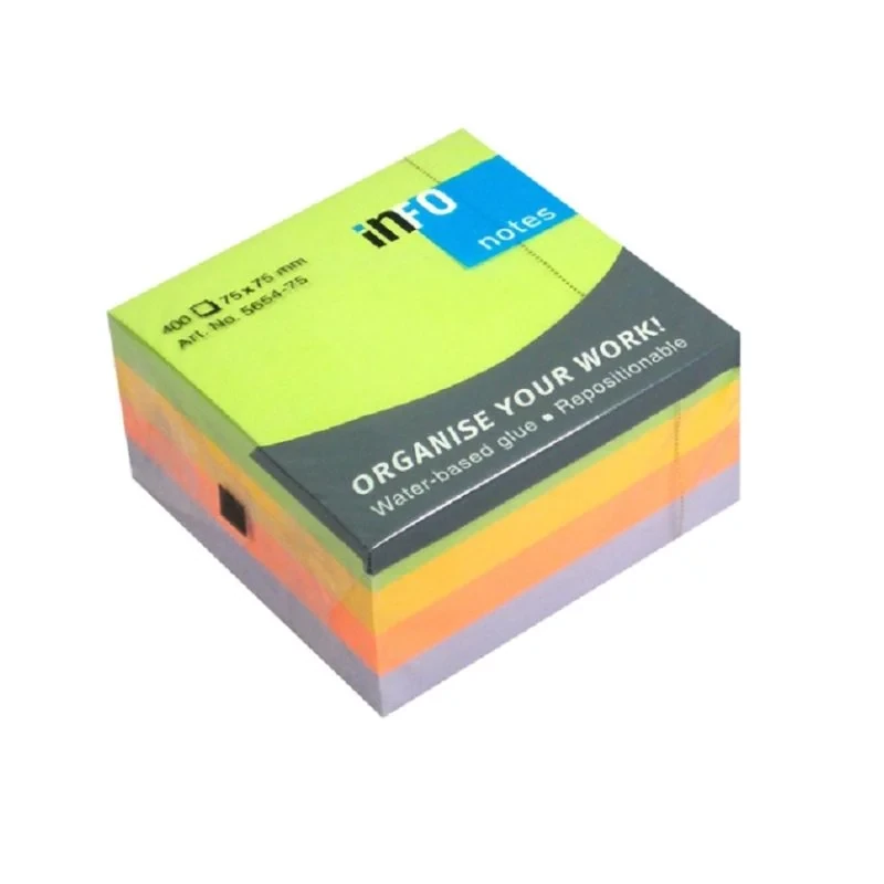 Nota Adhesiva Infonote 3X3 Surtido Cubo 5654-75 400 Hjs