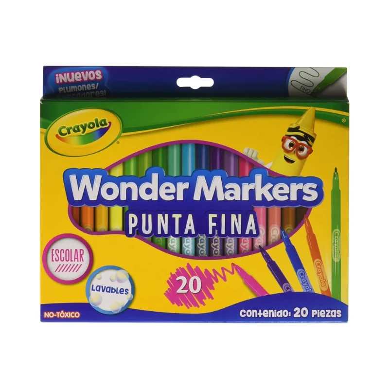 Marcador Esc Pqt20 Crayola Lavab Wonder-Markers