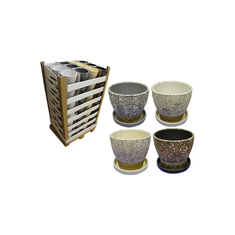 Macetero Arcilla con diseños 14X14X12Cm