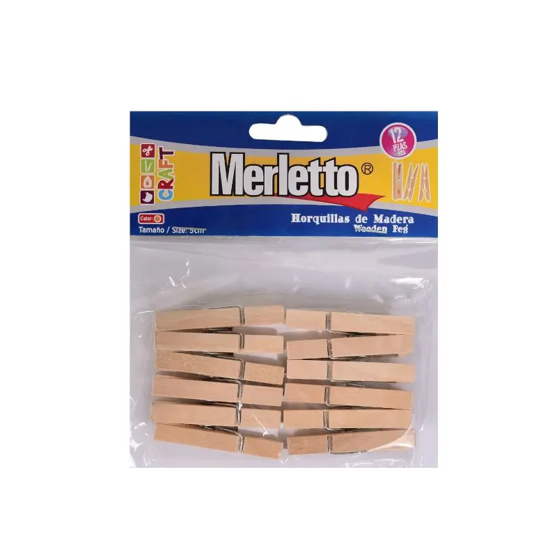 Gancho Madera 5Cm Paquete12 Merletto