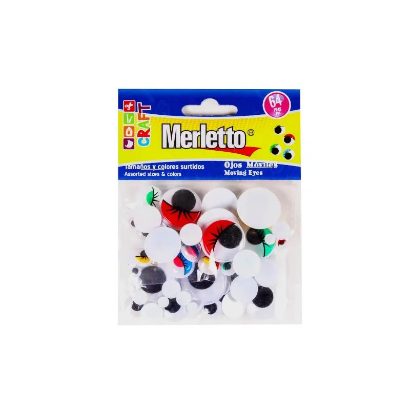 Ojos Moviles Paquete 64 Colores Con Pestaña Merletto