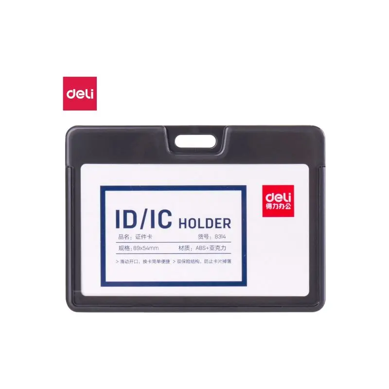 Porta Carnet Plastico Deli Horizontal Gris