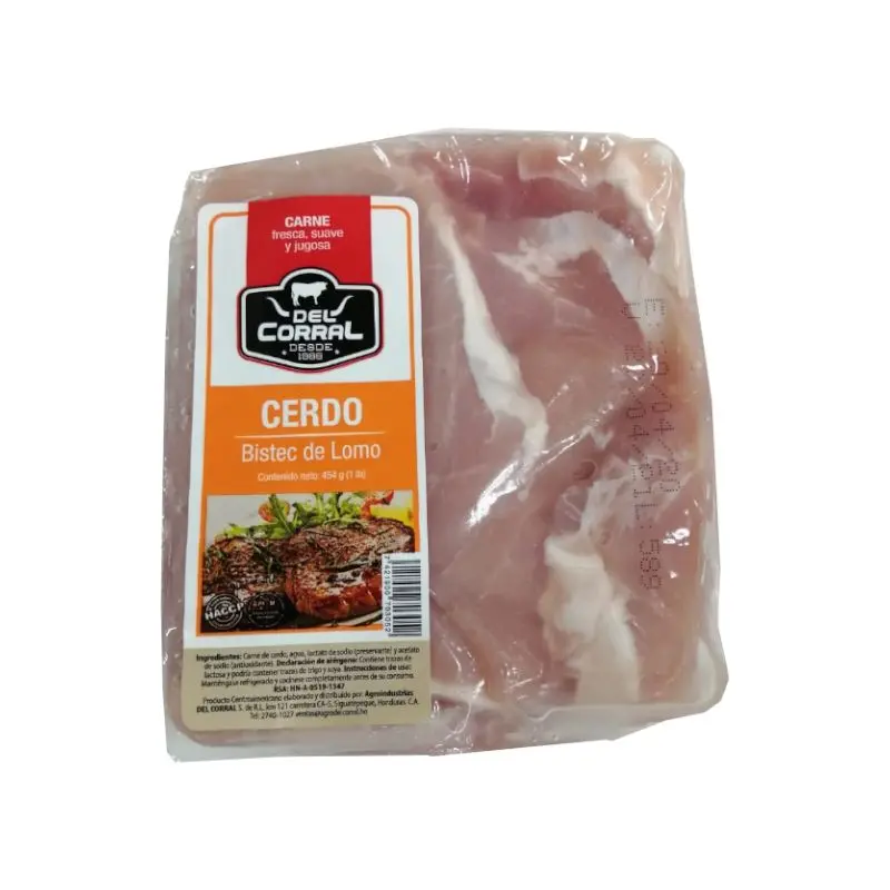Carne Bistec Lomo De Cerdo Del Corral 1 Lb