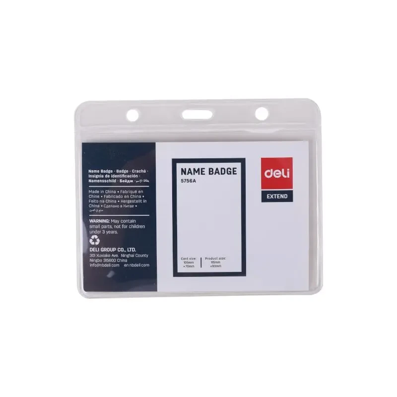 Porta Carnet Plastico Deli Horizontal Transparente