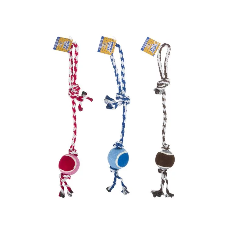 Juguete Perro Cuerda Con Pelota Tennis 17