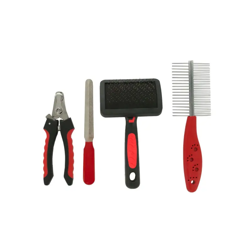 Kit De Aseo Para Perro Cepillo/Peine/Lima/Cortauña