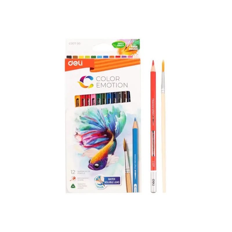 Lapiz Color Largo 12 Colores Deli Acuarela