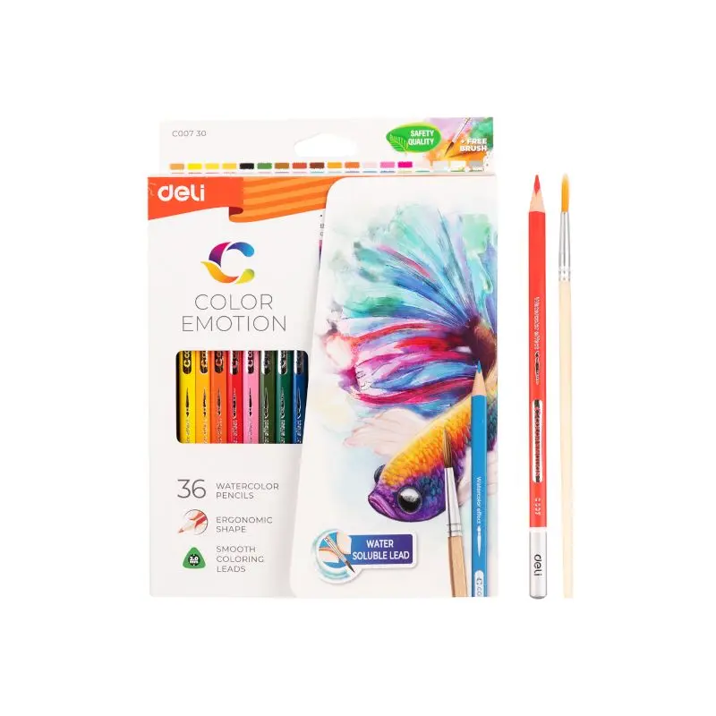 Lapiz Color Largo 36 Colores Deli Acuarela