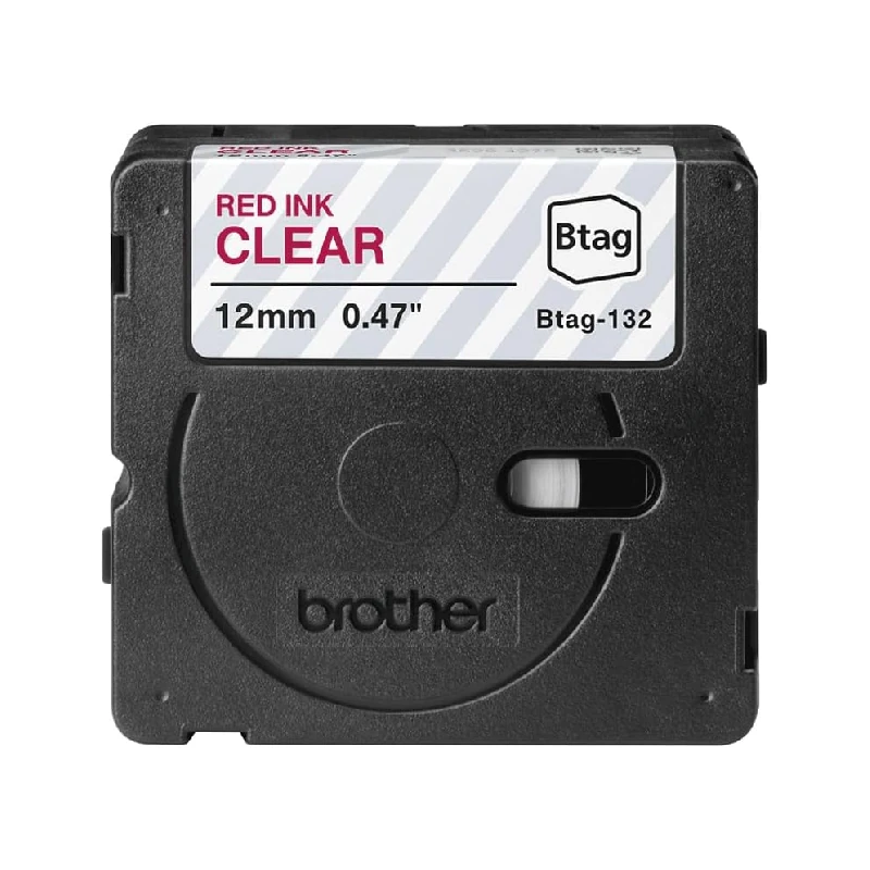 Cinta Brother Para Etiquetadora P-Touch Btag Rojo-Transp 12Mm