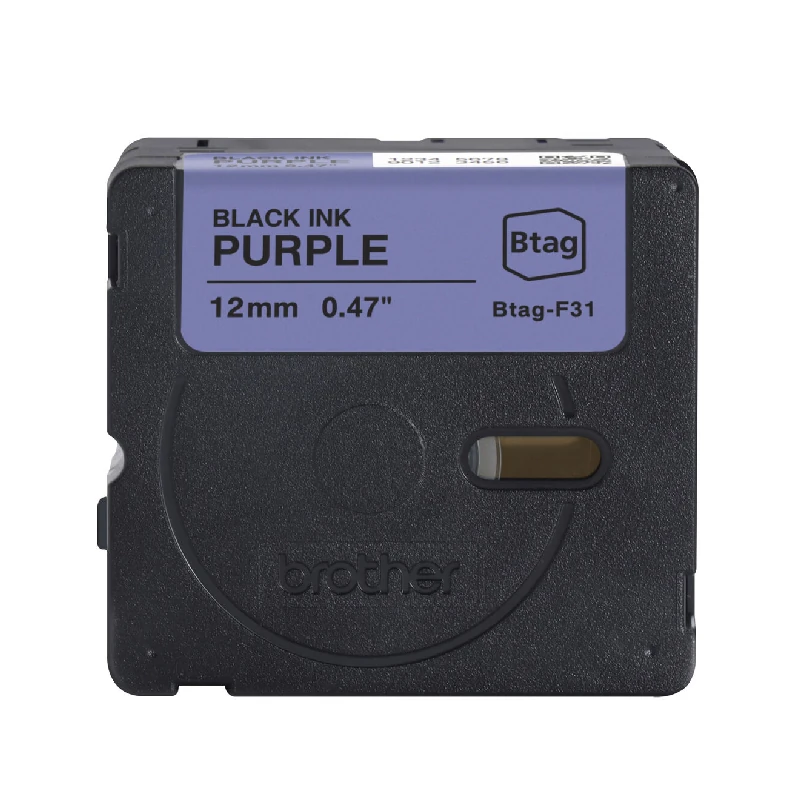 Cinta Brother Para Etiquetadora P-Touch Btag Negro-Morado 12Mm