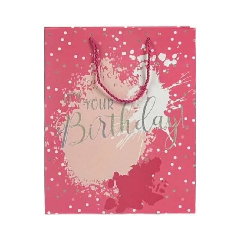 Bolsa P/Regalo Merletto Gde Feliz Cumpleaños Surt