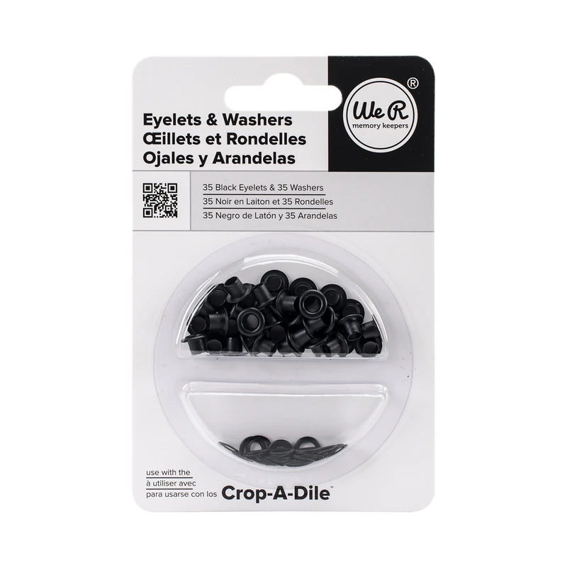 Ojales Crop-A-Dile Pqt 35 + Arandelas Negro We R