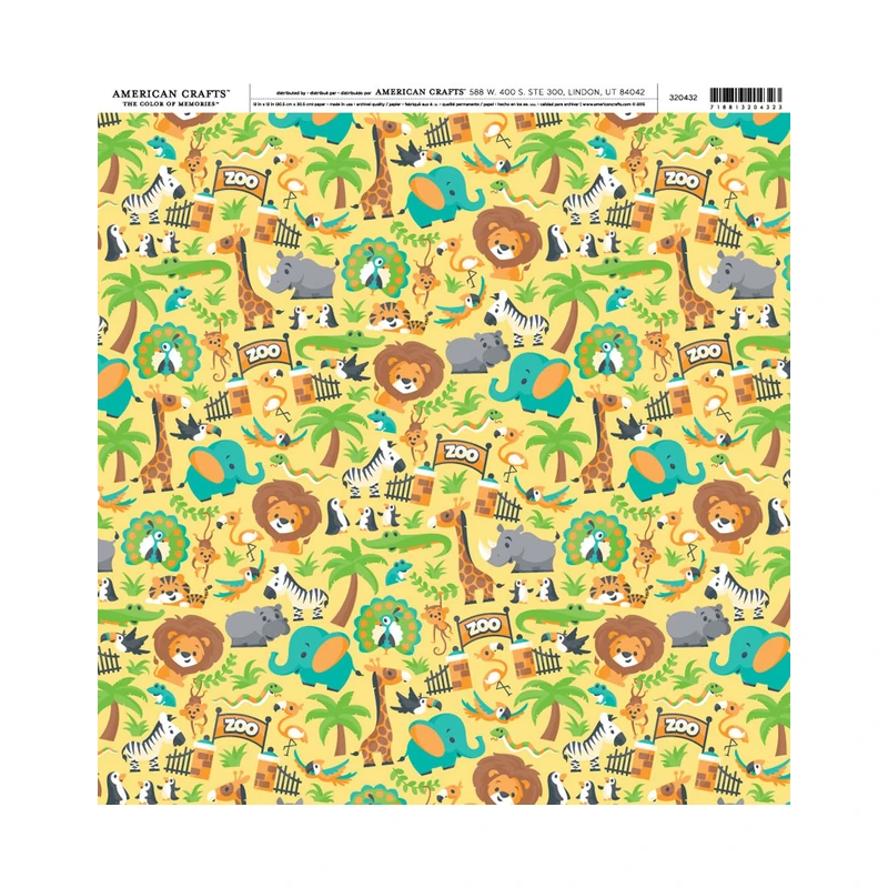 Cartulina Diseño 12X12  Zoo Day American Crafts