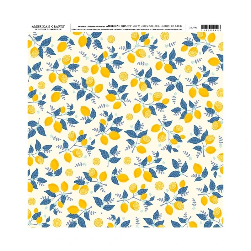 Cartulina Diseño 12X12  Sweet Citrus American Crafts