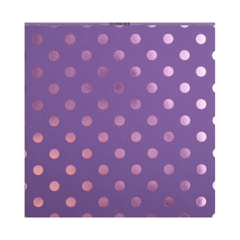 Cartulina Diseño 12X12  Morado Puntos Bazill