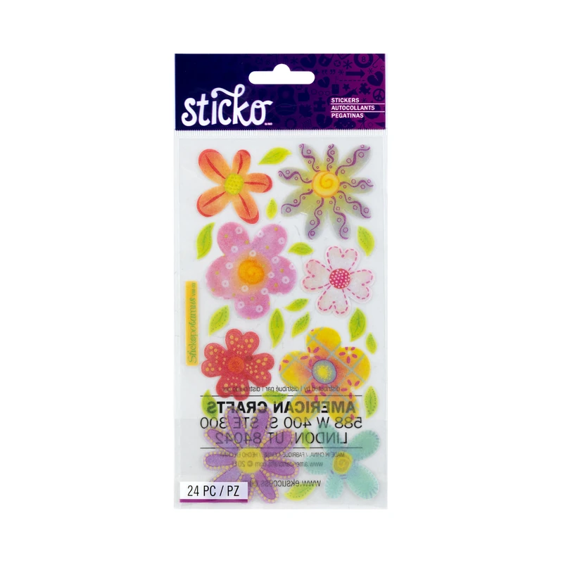 Calcomania Sticko Pastel Flowers