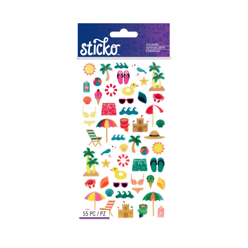 Calcomania Sticko Mini Beach Travel Icons