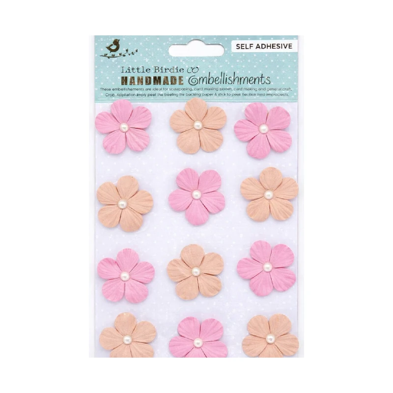 Flores Manualidades Pqt12 Pink Little Birdie