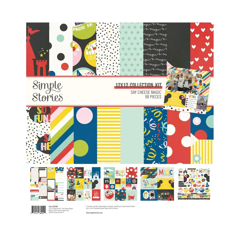 Cartulina Diseño 12X12  Kit Say Cheese Magic Simple Stories