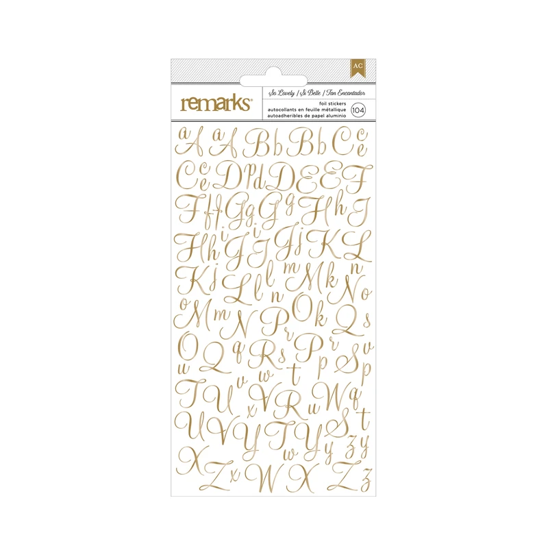 Calcomania American Crafts Alfabeto Dorado