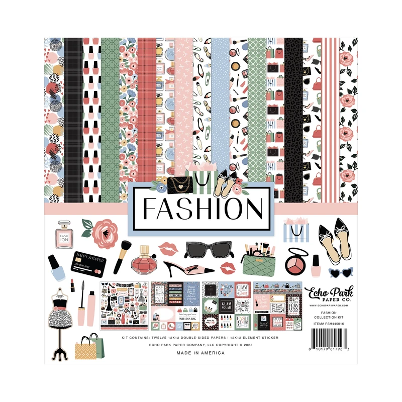 Cartulina Diseño 12X12  Kit Fashion Echo Park