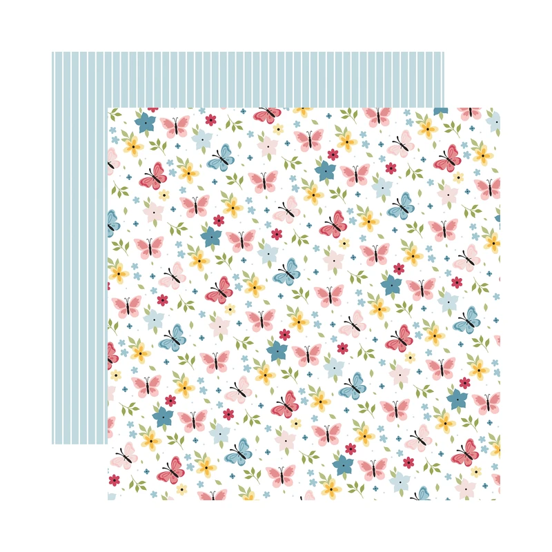 Cartulina Diseño 12X12  Butterflies And Flowers Echo Park