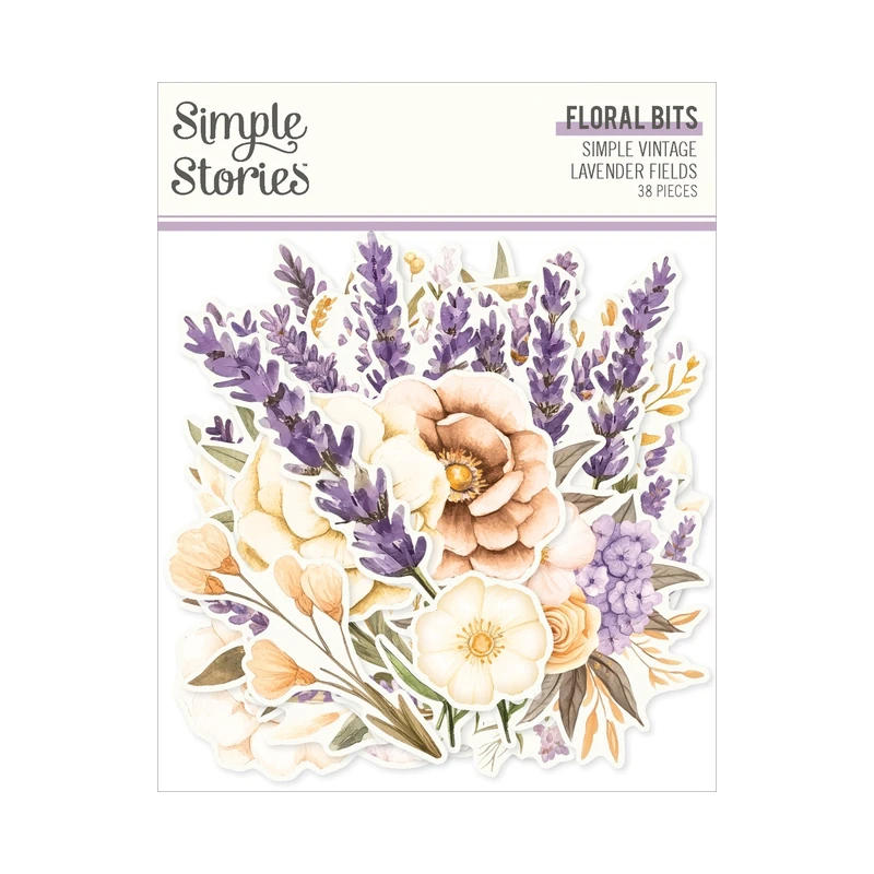Troqueles Set Floral Bits Vintage Lavender Simple Stories
