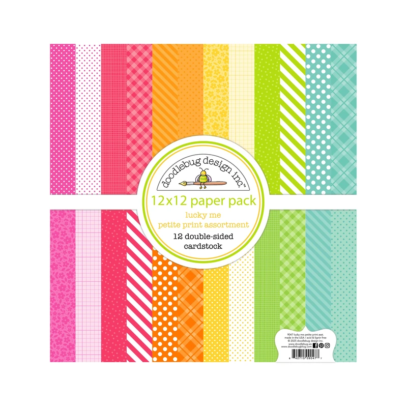 Cartulina Diseño 12X12  Pqt12 Lucky Me Doodlebug