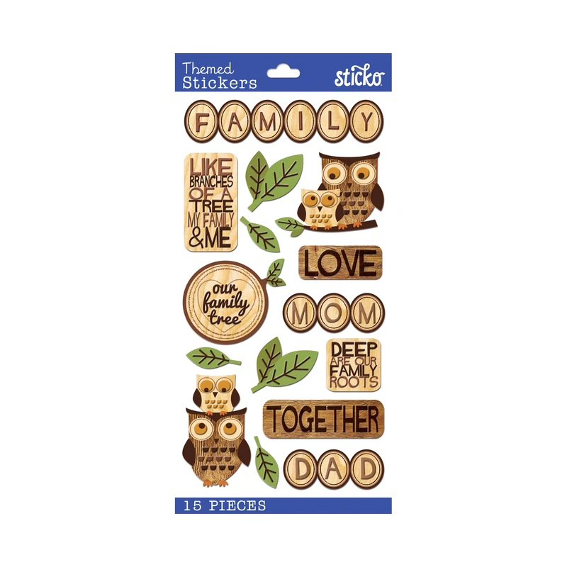 Calcomania Sticko Wood Family