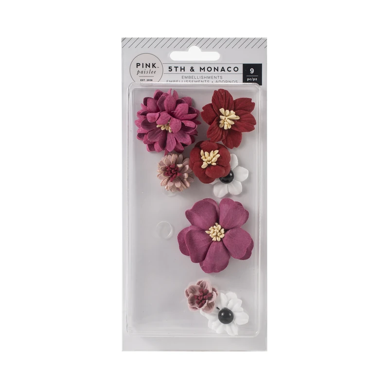 Flores Manualidades Pqt9 5Th & Monaco Pink Paislee