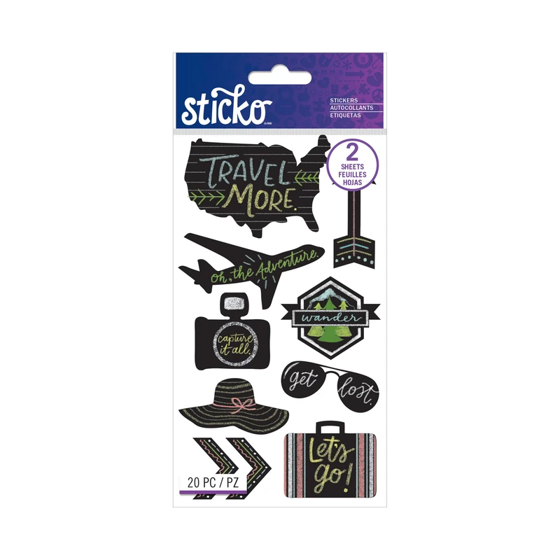 Calcomania Sticko Chalk Travel