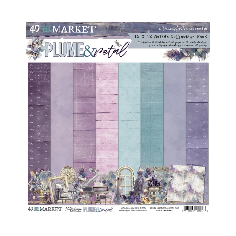 Cartulina Diseño 12X12  Kit Plume & Petal 49 And Market