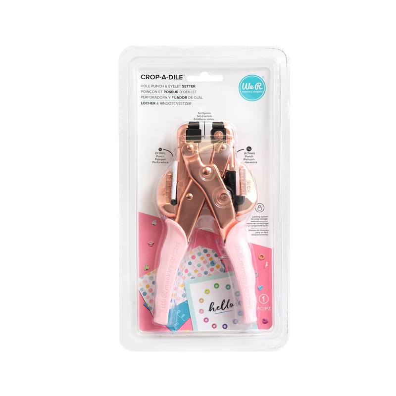 Perforadora Crop-A-Dile Ojetes Oro Rosa We R